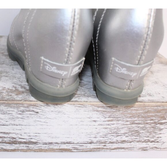 Sorel Disney Frozen Youth Ankle Boots Girls 3 Silver Leather Lace Up Wedge Heel - Picture 5 of 12